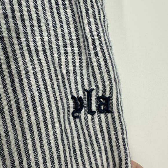 YoungLA Simply Linen Pants Striped Relaxed Pull On Pockets Mens Samll - Picture 6 of 8